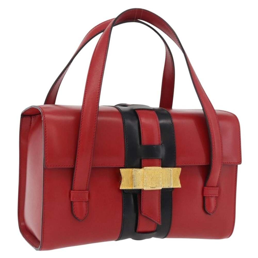 Celine Leather Classic Box Handbag Red